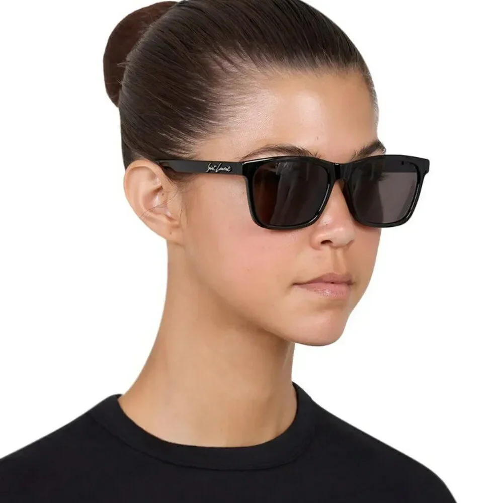 NEW Saint Laurent SL318 001 Black Square Unisex Sunglasses